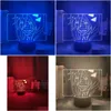 Nocne światła nocne Lampy 3D Anioł Slaughter Zack Light For Sypiria Decor Dziecko Dzieci Urodzin