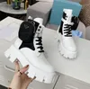 Designer Boot Dames Monolith Leer Re-Nylon Laarzen Zakje Luxe Topkwaliteit Winter Sneeuwlaarzen Motor Enkellaarzen Schoenen