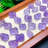 Piedras preciosas sueltas, 1 unidad, Fengbaowu, lavanda Natural, amatista, Pixiu, Animal salvaje mítico, estatuilla tallada en cristal, regalo de joyería de moda