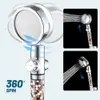 Bathroom Shower Heads ZhangJi Filteration Shower Head with Propeller 360 Degree Rotating Water Saving SPA Anion Stone Spayer Bathroom Accessories 231013