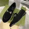 Kledingschoenen designer schoenen Jordaan Loafer 100% echt leer Dames platte schoenen Kristal verfraaid Horsebit Heren Muilezels opvouwbare schoenen luxe Princetown EU 36-46