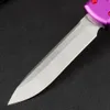 1PCS Wysokiej jakości auto taktyczny nóż D2 Stone Wash Blade Purple Aviation Aluminiowy uchwyt na zewnątrz EDC Survival Pocket Kieszkie z nylonową torbą