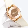 Novo relógio feminino com diamante embutido de fábrica ZPF 37 mm caixa de aço hexagonal importado 7750 movimento mecânico safira flúor pulseira de borracha relógio de pulso