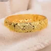 Bangle Luxury Gold Color Bangles For Women Men Girls Ethiopian African Dubai Wedding Bracelet Party Gifts 231012