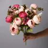 Dekorativa blommor Ciled Artificial Bouquet 13 Heads European Style Peony Silk Plastic Fake Daisy Vase Accessories