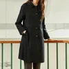 Misto lana da donna Trench da donna Cappotto medio e lungo primaverile e autunnale Giacche stile britannico Temperamento Giacca a vento monopetto da donna 231012
