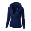 Kvinnors jackor kvinnor mode enkel dragkammare huva rockar kvinnor avslappnad sport fitness hoodie fleece sweatshirt zip jackets 231012