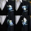 Decorative Flowers Breast Flower Hand Wrist Wedding Pography Business Celebration Opening Lapel Rose Calla Lily Blue