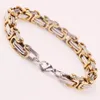 Whole Mens Byzantine Box Link Bracelets 316L Stainless Steel Chain For Men Fashion Punk Jewlery 22cm 0 8cm328l