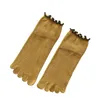 Chaussettes bonneterie 5 paires de chaussettes à bout Tube moyen pour femmes chaussettes à cinq doigts chaussettes en coton de couleur unie poignets de chaussettes amples 231012
