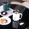 Tazze Tazza da caffè in acciaio inossidabile Tazza con coperchio Bicchiere a doppia parete isolato Manico per bicchieri resistente al calore 231013