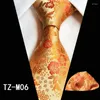 Bow Ties Ricnais moda 8 cm męski krawat męski czerwony zielony Paisley Floral Sandkershief krawat kombinezonu