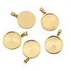 Pendant Necklaces 10Pc/Lot 20mm Round Oval Stainless Steel Necklace Thick Stone Support Base Gem Po Holder DIY Jewelry Accessories