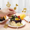 Decoratieve Bloemen 18 stks Muziek Cake Topper Notities Cupcake Toppers Ornamenten Thema Feestdecoratie Accessoires
