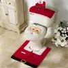 Pokrowce na toaletę Piękne pokrewna toalety świąteczne Kreatywne toalety Świętego Mikołaja Okładki dekoracyjne Trzyczęściowe set rok akcesoria do kąpieli 231013