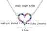 Pendant Necklaces SINLEERY Colorful Hollow Heart Choker Necklace Yellow Gold Silver Color Chian Pink Orange Blue Zircon Jewelry