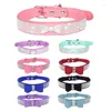 Dog Collars Glitter Rhinestone Puppy Cat Adjustable Leather Bowknot For Small Medium Dogs Cats Chihuahua Pug XXS/XS/S/M/