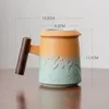 Muggar ECOMHUNT Drop Ceramic Retro Coffee Cup Tea Mug Siler With Cover Business Present Cups Set for Milk Drinkware 231013