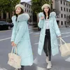 Trench da donna Parka Donna 2023 Giacca invernale Collo di pelliccia Cappotto lungo Imbottito in cotone Parka casual Giacche Cappotto femminile caldo spesso