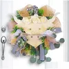 Decorative Flowers Cow Wreaths For Front Door Cattle Flower All Seasons Outdoor Indoors Garland Wall Dh6Nz