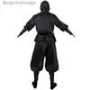 Themakostuum Halloween Komt Japanse heren Zwart Wit Ninja Cosplay Pak Prestaties ComeL231013