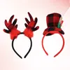 Bandanas 2st Christmas Red Antlers hårband Simple Hat Hoops huvudbonad party gynnar leveranser