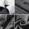 メンズジャケット冬のフリースジャケットメンウォーム濃厚なコーデュロイファーカラーコート男性ジャケットカジュアルファッション屋外風の防風装置231012