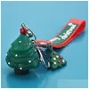 Chaveiros moda feliz natal chaveiro dos desenhos animados árvore santa chapéu meias chaveiro titular saco pendurado jóias e jóias dhrp2