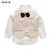 Clothing Sets Top and Top Fashion Autumn Infant Clothing Set Kids Baby Boy Suit Gentleman Wedding Formal Vest Tie Shirt Pant 4Pcs Clothes Sets 231012