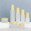 30 ml 40 ml 60 ml 80 ml 100 ml szklanego szklanego kremu słoik z plastikową imitowaną drewnianą pokrywką makijażu garnku spraym Butelka pompowa