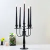 Candle Holders 3 & 5 Arms Black Candlestick Wedding Party Metal Romantic Stick Candlelight Dinner Stand Decor