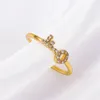 Wedding Rings Trendy Key Ring For Women Girls Inlaid Zircon Hollow Adjustable Opening Finger Party Gifts Arrivals 2023 Jewelry
