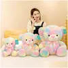 Animali peluche di peluche ripieno colorf bambola orso seduto bambole arcobaleno peluche carine cuscino regalo di compleanno regalo gifts animali da peluche dh5bs dh5bs