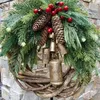 Christmas Decorations Christmas Wreath With Christmas Pine Cone Pine Needle Merry Christmas Garlands Decorations Ornaments Noel Year Navidad 231013