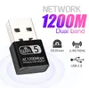 Scheda Lan di rete adattatore Mini USB Wifi da 1200Mbps per PC Dongle Wifi Dual Band 24G5G Ricevitore WiFi Wireless Desktop Laptop4539520