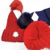 Designer Fall and Winter Knitted Beanie men's and women's casual hats high-quality Chunky Knit Thick Warm faux fur pom Beanies Hats Female Bonnet Beanie Caps 20 colors