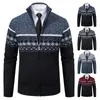 Men's Tracksuits Cardigan Sweater Men 2023 Autumn Spring Wool Cashmere Turtleneck Jacket Fashion Striped Y2K Korean Fleece Warm Zipper Coat 231013