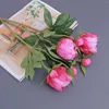 Decorative Flowers Autumn Artificial Peony Bride Silk Flower Bouquet DIY Wedding Home Garden Decoration Accessories Fall Party Fake