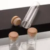 mini glazen flacon cilindrische pot met kurk bamboe houten deksel luchtdicht keukenopslag kruidencontainer flessen 30mm wilde mond geen nek voor voedsel macht 10ml 15 20 30 40 50ml