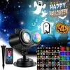 Confezione da 1 proiettore natalizio per Halloween con luce a onde d'acqua per esterni, 16 diapositive diverse, proiettori natalizi a LED 2 in 1 con fiocchi di neve con timer per telecomando,