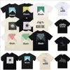 America Tide Brand RHUDE Printed T Shirt Men Women Washed Do Old Round Neck treetwear T-shirts Spring Summer High Street Style Qua283I