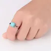 Everfast Whole 10pc Lot Big Square Blue Stone Rings Classic Retro Finger Rings Women Men Jewelry EFR0072178