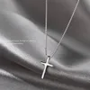 Pendanthalsband Trenden 925 Sterling Silver Cross Pendants Halsband för Menwomen Vintage Gothic Cross Necklace Chain Jewelry Gift 231013