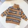 Autumn High Collar Kids Designer Clothes Letter Pullover Baby Boy Girl Sweaters Knitwear Jumper Children Coat