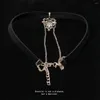 Anhänger Halsketten Frauen Schwarz Punk Choker Kragen Halskette Goth Samt Herz Pendientes Party Club Sexy Gothic Schmuck Geschenk