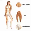 Thème Costume Zawaland Femmes Texture 3D Imprimé Couverture Complète Cosplay Venez Body avec Queue Entrejambe Fermeture Éclair Combinaisons Catsuit Zentai Costumes T231013