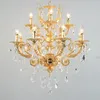 Luxury Chandeliers Lamp 12 Arms Crystal Modern Pendant Light Gold Suspension Luster Crystal Home Lighting For Foyer Lobby MD8857 L8+4 D750mm H750mm