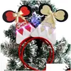 Decorazioni natalizie Fasce natalizie con led Costume da albero Copricapo Renna Cappelli da elfo Fascia per capelli Natale Illuminato Bomboniere per feste Supp Dhrnh