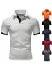 Herrpolos sommar kort ärm polka dot tryck färg matchande lapel t-shirt casual sport mode polo skjorta