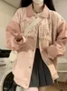 Vestes Femmes Veste surdimensionnée Femmes Automne Y2K Baseball Manteau Femelle Rose Vintage Lâche Pu Dames Harajuku Lettre Imprimé Vêtements D'extérieur